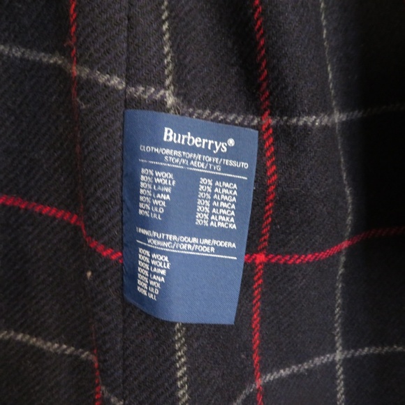 1980's Classic Burberry Wool Overcoat, Navy - Picture 8 of 10